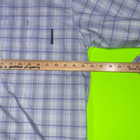 Twelve Weight Mens XL Blue Plaid Vented Long Sleeve Fishing Shirt Button Down - Picture 3 of 6